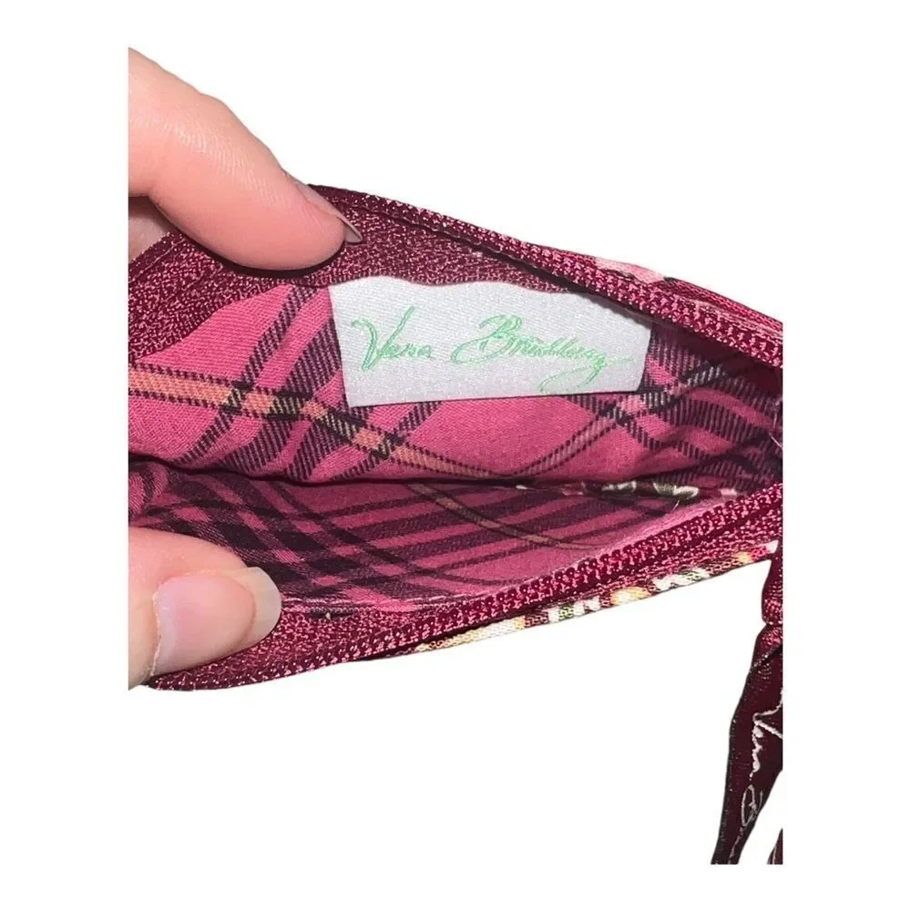 Vera Bradley Piccadilly Plum Zip ID Case Mini Wallet Pink Floral NWT - Picture 4 of 4